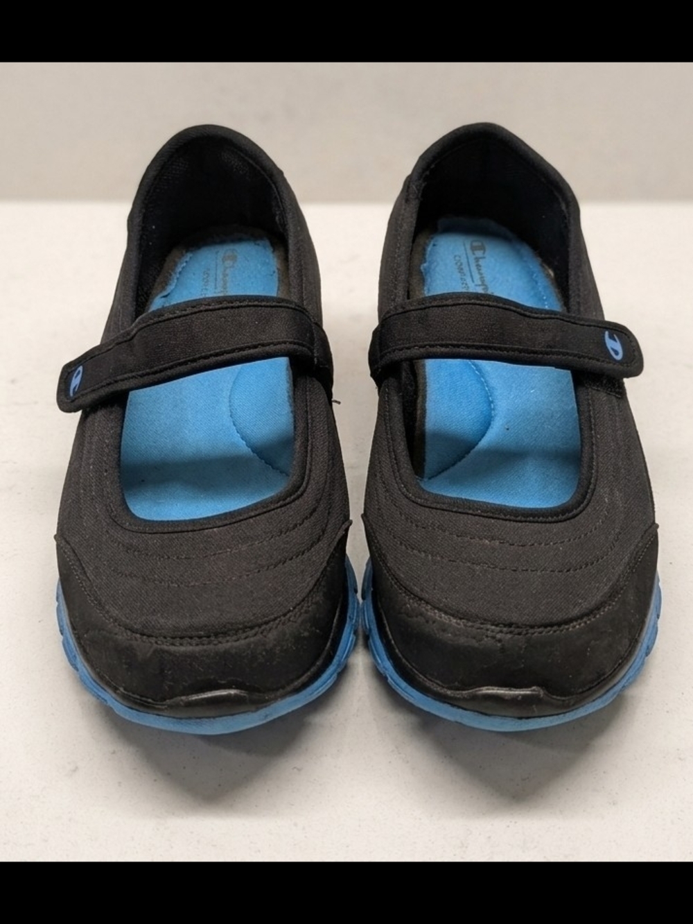 Champion Women's Black and Blue Mary Jane Athletic Shoes